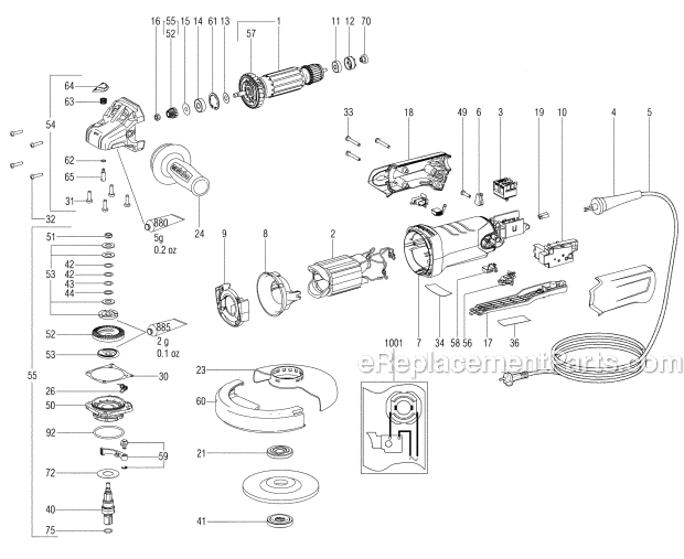 Metabo WEP 15-150 Quick Angle Grinder Page A Diagram